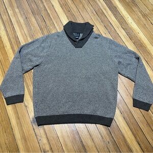 Jos A Bank Men’s Large Executive Collection Brown Lambswool Shawl Collar Sweater
